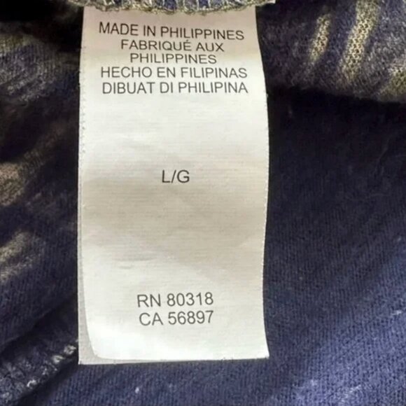 Lucky Brand Boho Print Split Neck Popover Blue and Olive Long Sleeve Size Large - Picture 8 of 8